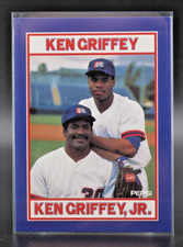 1991 Pepsi Ken Griffey Sr./Jr. - Ken Griffey Jr, Ken Griffey #5-8 - Centered NM