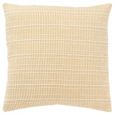 Rizzy Home Soft Textured Gold & White Stripes Zippered Accent Throw Pillow Cover