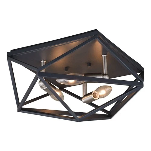 Hailey 3-Light Flush Mount in Industrial and Geometric Style 6.5 Inches Tall and - Picture 1 of 4