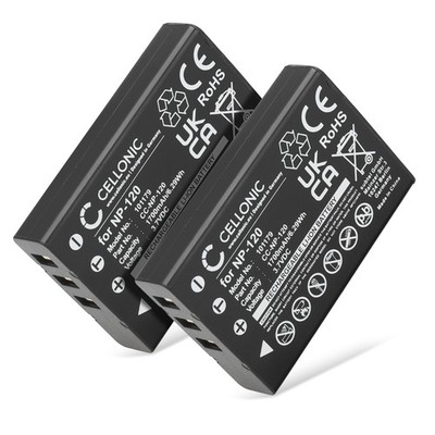 2x Ersatz Akku für Ordro NP-120 1700mAh 