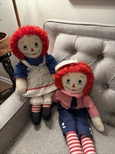 Handmade Raggedy Ann and Andy dolls 24 Inch