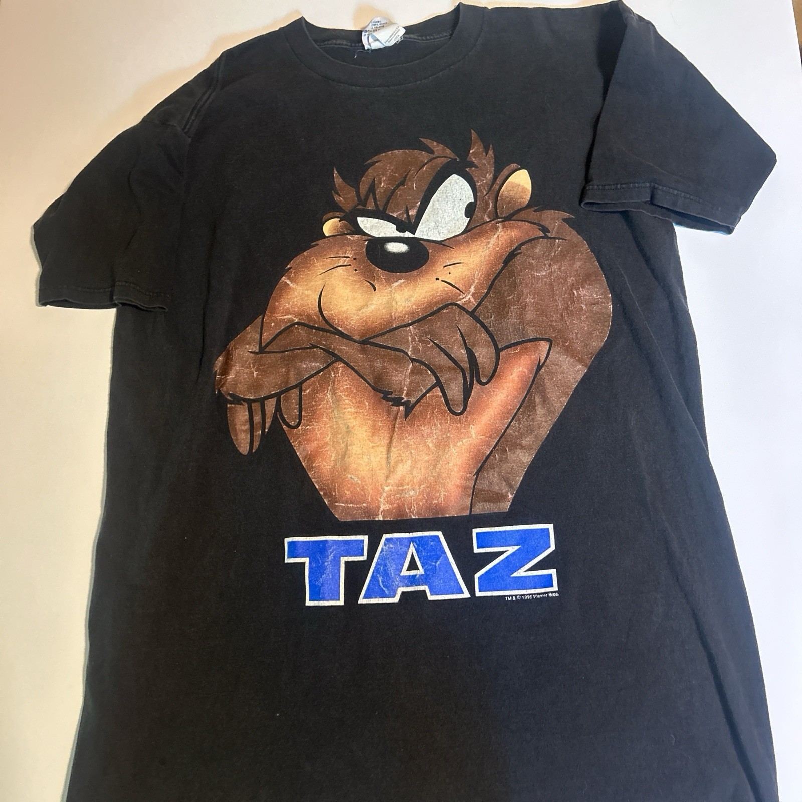 Vintage 1995 Warner Bros Brothers Looney Tunes Taz OSFA Shirt Short S Fits 3XL
