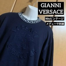 Versace Men Top L Vintage Gianni Medusa Embroidery Knit Sweater Limited Edition