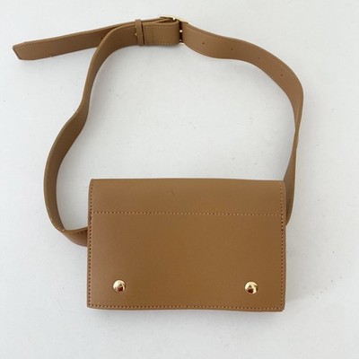 Melie Bianco Vegan Leather Belt Bag Purse Brown