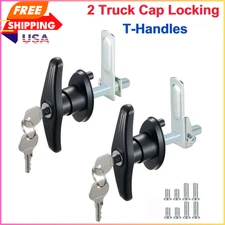 Truck Cap Camper Shell T-Handle Lock Latch Set - Truck Bed Topper Door Locking