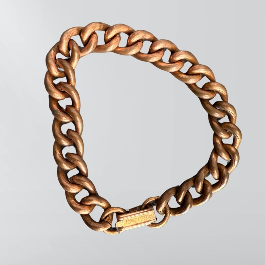 Vintage Solid Copper Thick Chain Link Bracelet - image 3