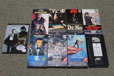 Lot of 9 James Bond Movies 8 VHS Tapes & 1 DVD 007 Sean Connery Roger Moore