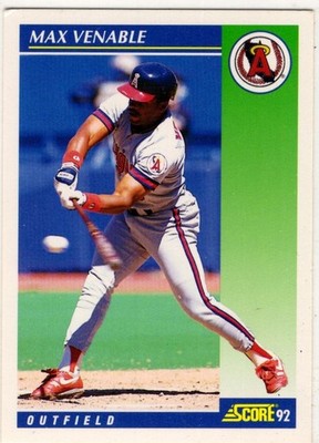 1992 Score Baseball Max Venable No. 477 California Angels