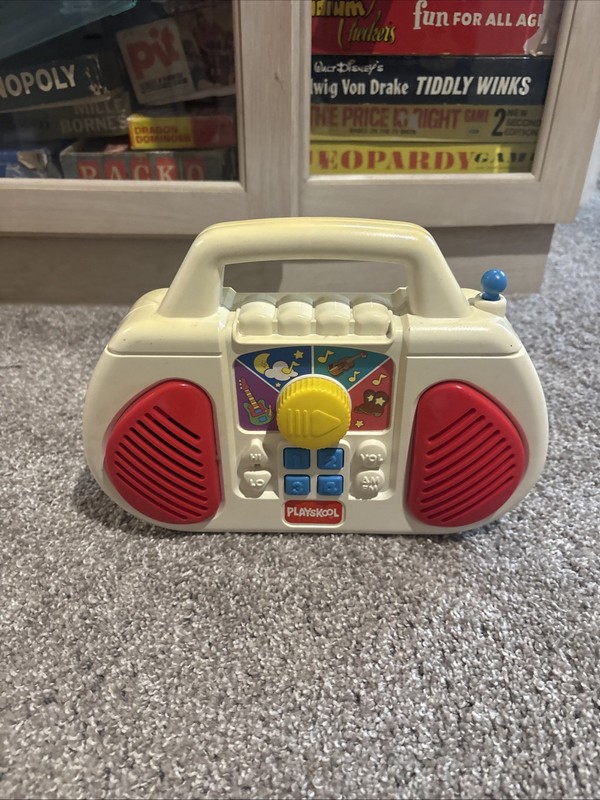 Vintage Playskool Kids Boom Box Radio Toy Select A Station PS452