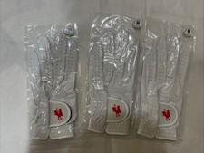 Qty 3 Red Rooster The Sussex Men's leather White Golf Gloves Left-M Cadet