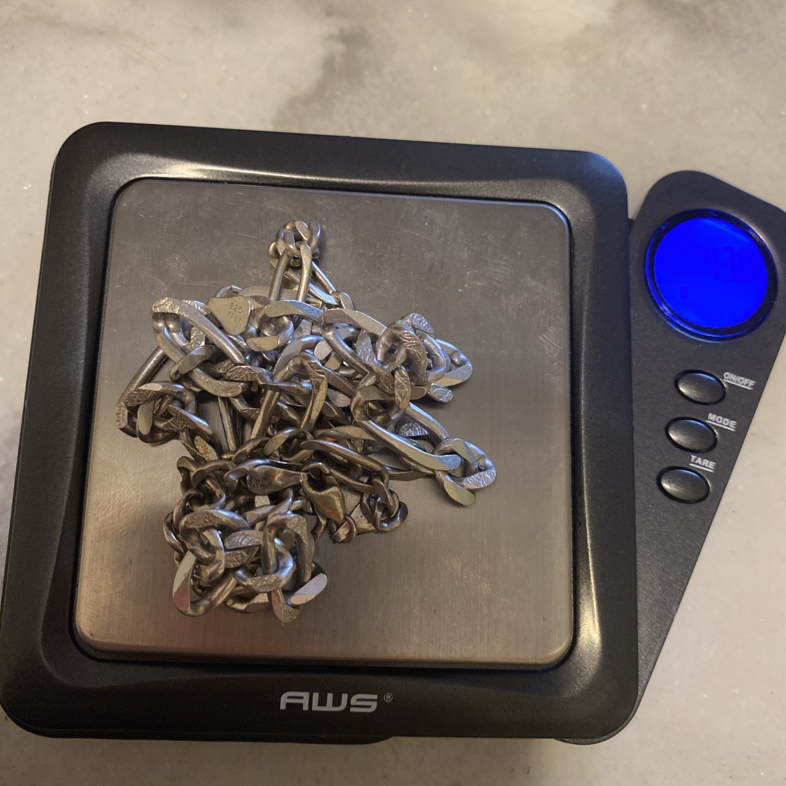 Solid 925 sterling silver chain & Bracelet Set (x… - image 1