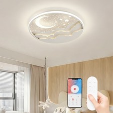 Round Ceiling Light for Nursery Interior Lighting Star Moon Design Ceiling Light