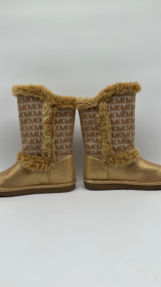 Michael Kors Lettie 2 TAN Niñas Botas de Piel Sintética Dorado Talla 2 EE. UU. Nuevas Foto 4 de 4