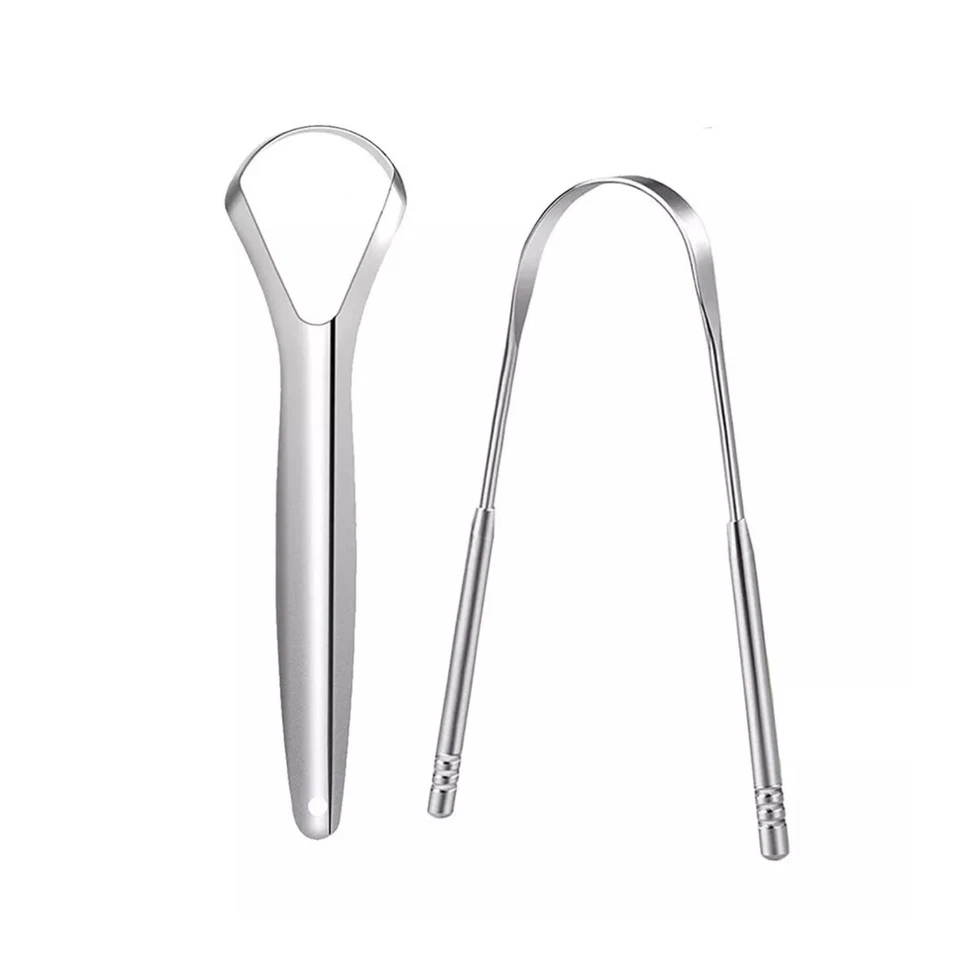 2X Stainless Steel Tongue Lounge Cleaner Scraper Dental Care Hygiene Oral Mouth - Bild 4 von 4