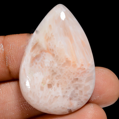 100% Natural Pink Scolecite Pear Cabochon Gemstone 38.5 Ct. 34X24X6 mm GC-40926