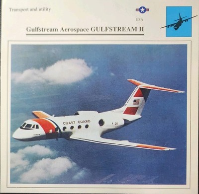 Gulfstream Plane Picture Original Vtg Aircraft Info Detail Collector Card NOS 