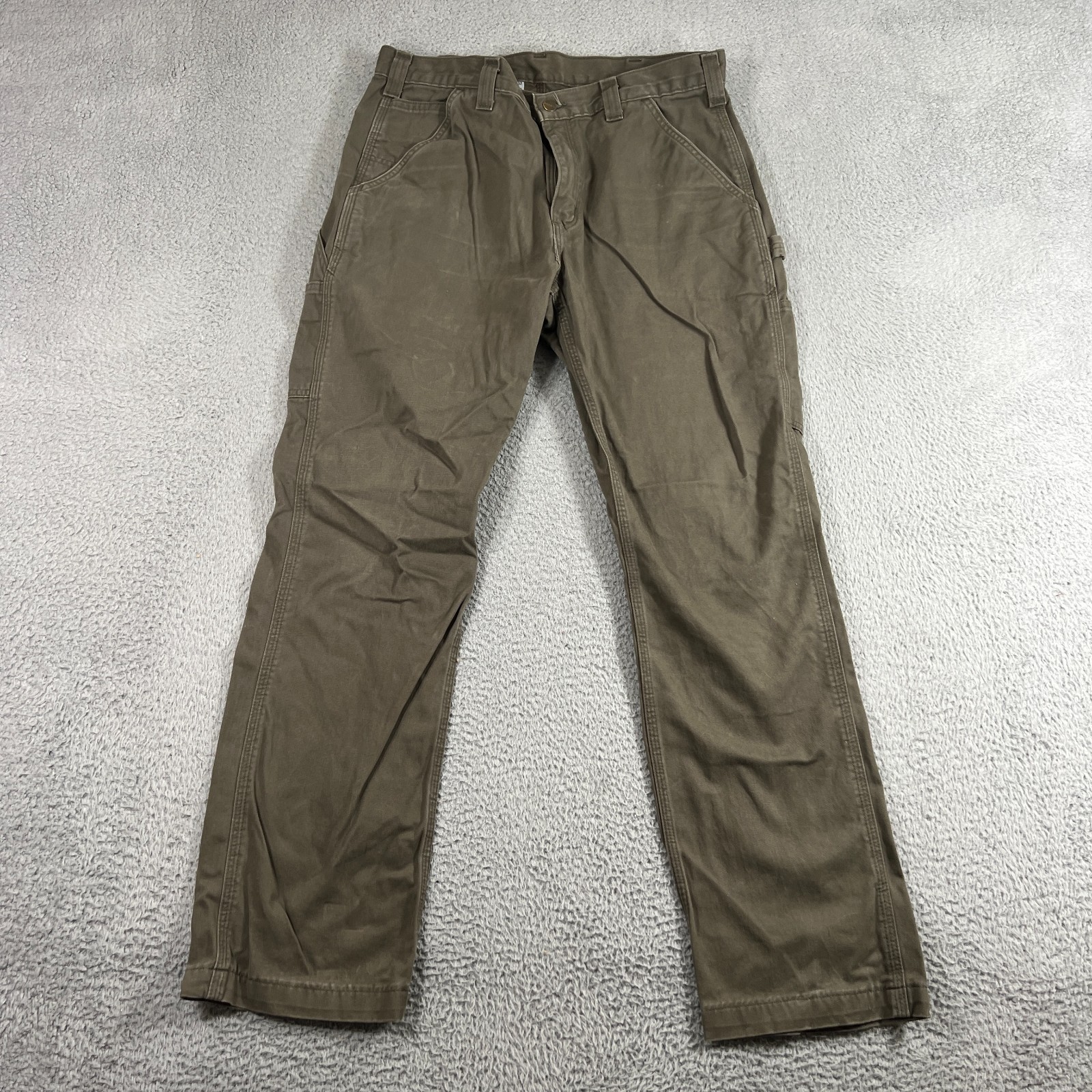 Carhartt Mens 34x32 B324 DFE Relaxed Fit Green Work Pants Utility Durable