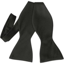Men's Self Bow Tie By Hand J.Valintin Collection Solid Satin 92543 Black
