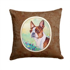 Caroline's Treasures Red and White Boston Terrier Throw Pillow 7222PW1414