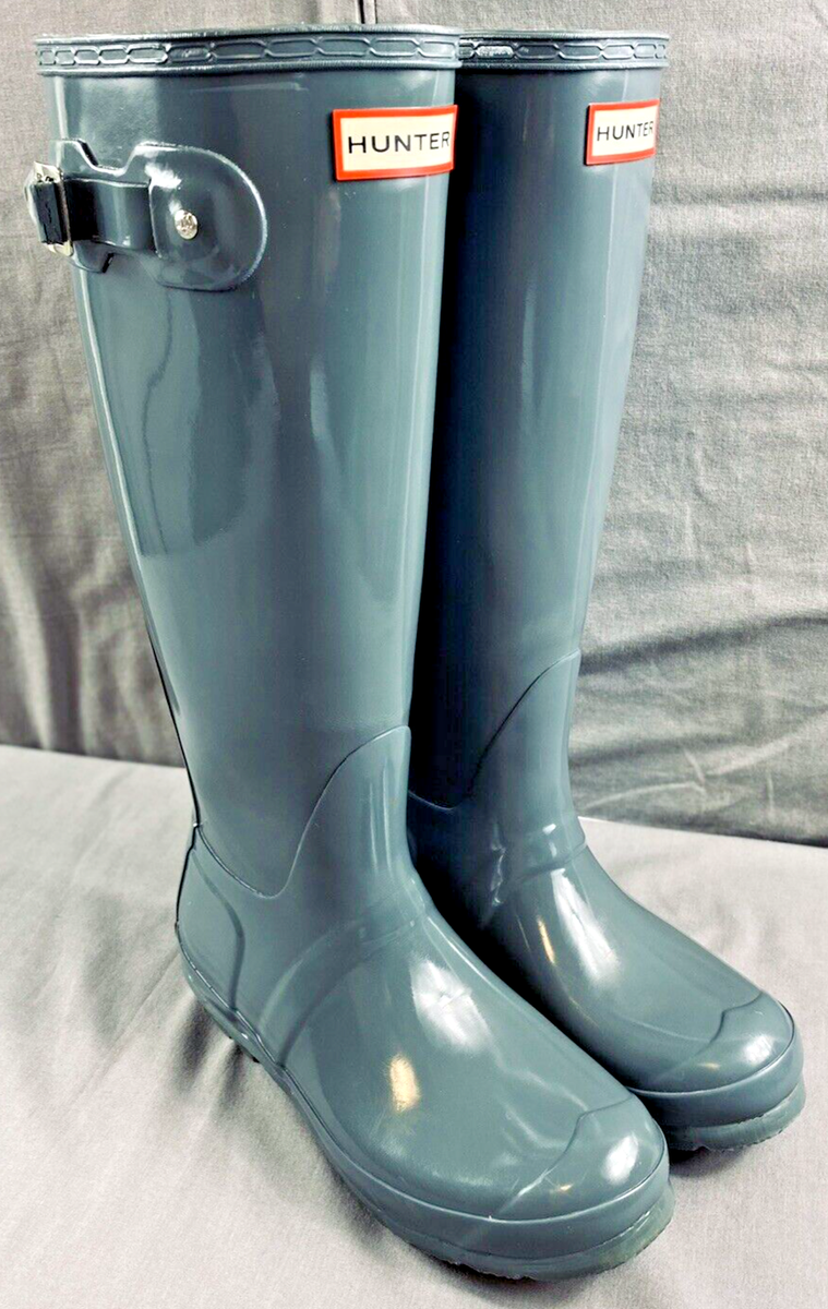 Woman's Hunter Original Tall Gloss Green Rain Boots WFT 1000