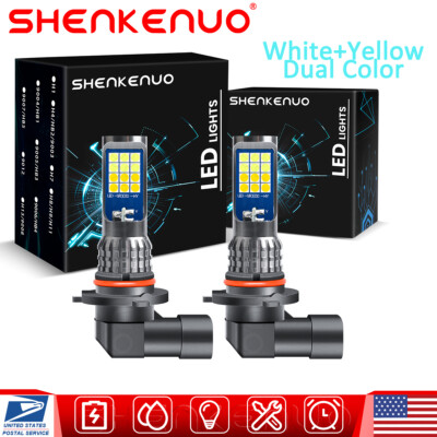 DUAL Color Car 9005 9006 LED Strobe Fog Light/Headlight Bulbs Four Mode Version