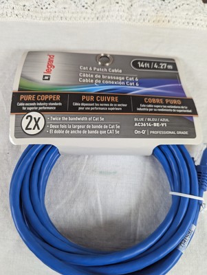 Cat 6 Patch Cable 14ft. Legrand  AC3614BEV1 10Gbps Ethernet Speed Networking NEW