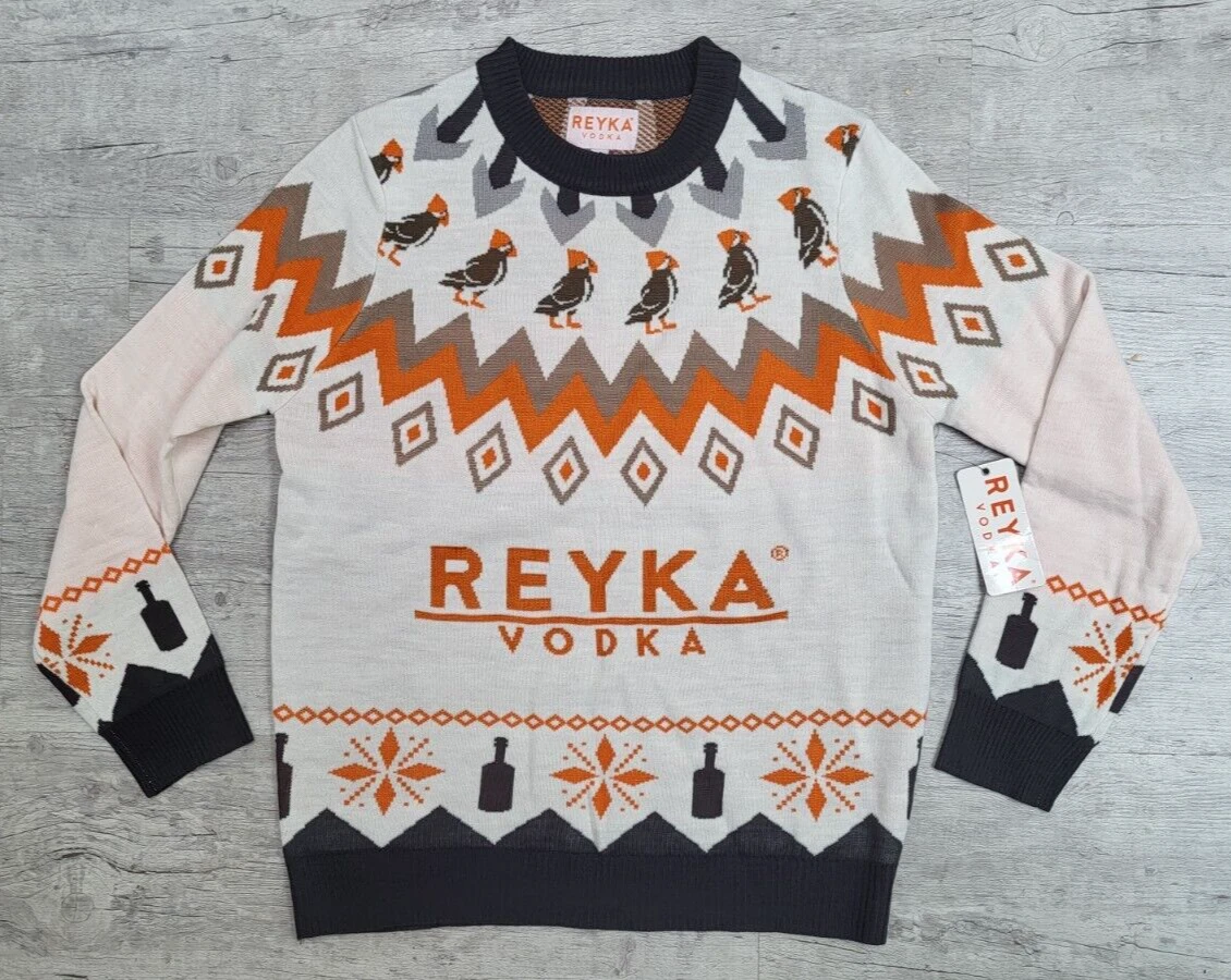 NWT REYKA Vodka Tipsy Elves Ugly Christmas Sweater  - Size M