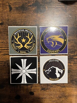 Far Cry 5 Coasters - Set Of 4 Pieces! All 3 Factions & Eden s Gate!