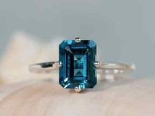Beautiful Blue Topaz Gemstone 925 Sterling Silver Ring Handmade Women Ring K-12
