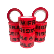 36Rolls 2"100yard 2mil printing fragile black text red background packaging tape