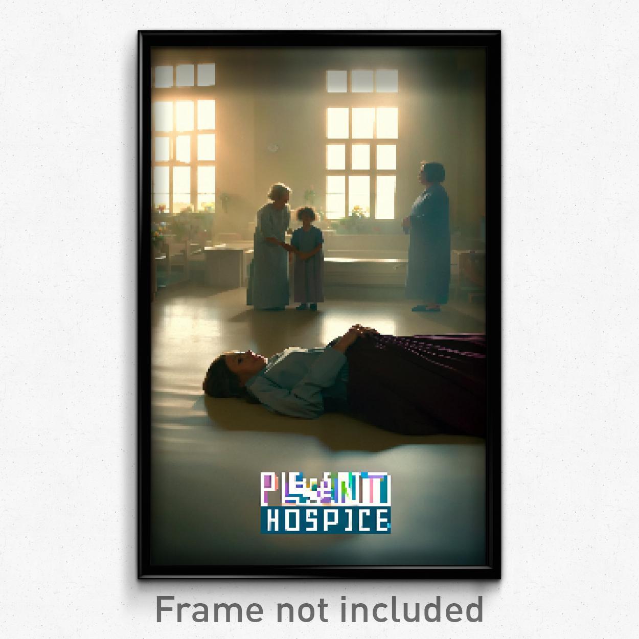 8 Bit Psychedelic Pixel Art Poster - Pleasant Hospice Video Game Print