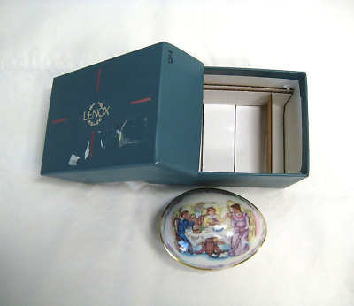Lenox Victorian Easter Egg fine ivory porcelain hand painted 1989 made in USA