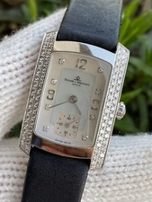 Orologio Baume & Mercier Hampton Milleis oro bianco 18 carati diamanti e quadrante MOP donna