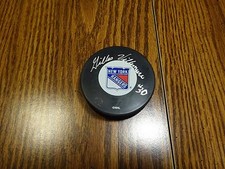 Gilles Villemure #30 Signed Auto New York Rangers Hockey Puck PSA/DNA Certified