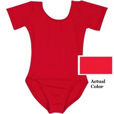 Mondor 496 Red Child's Size Small 4-7 Short Sleeve Leotard