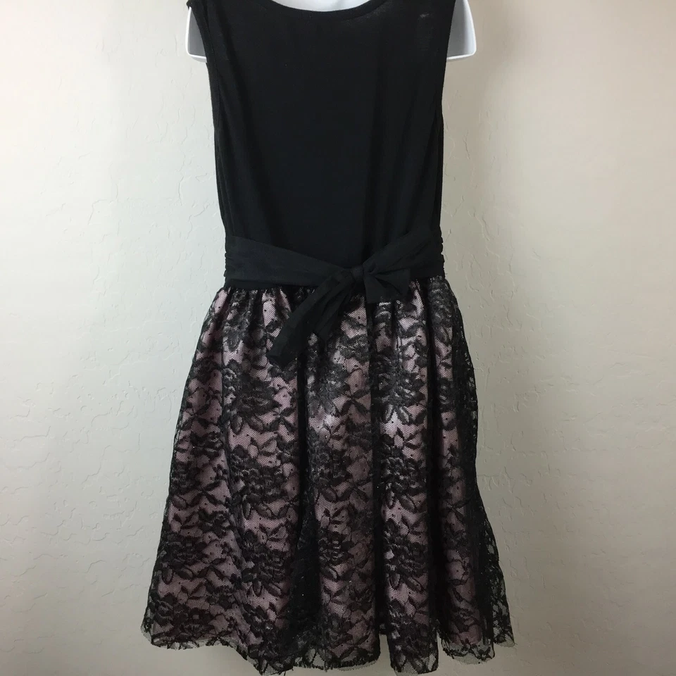 Vestido Cherokee Niña Negro Rosa Fiesta Elegante Sin Mangas Tul Talla L Lg Grande Foto 4 de 4