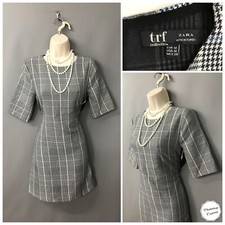 Zara Trafaluc Collection Grey Mix Check Shift Dress Medium