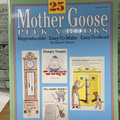 25 Mother Goose Peek A Books Grades PreK-2 Easy To Make Read,Nursery Rhymes 1993