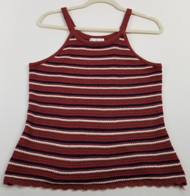 Cloud Chaser Cami Tank Top Women s Large L Multicolor Striped Sleeveless Stretch