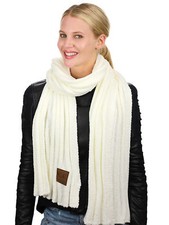 New C.C Women's Ultra Soft Chenille Ribbed Thick Warm Knit Shawl Wrap CC Scarf