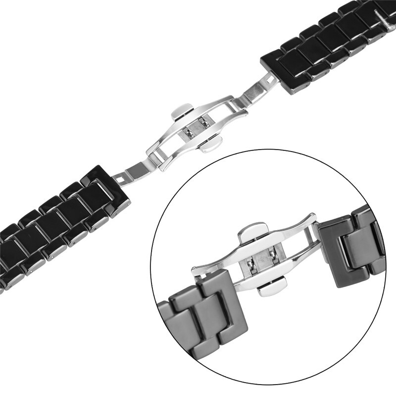 18mm 20mm 22mm Black White Ceramic Watch Strap Bracelet Universal Watch