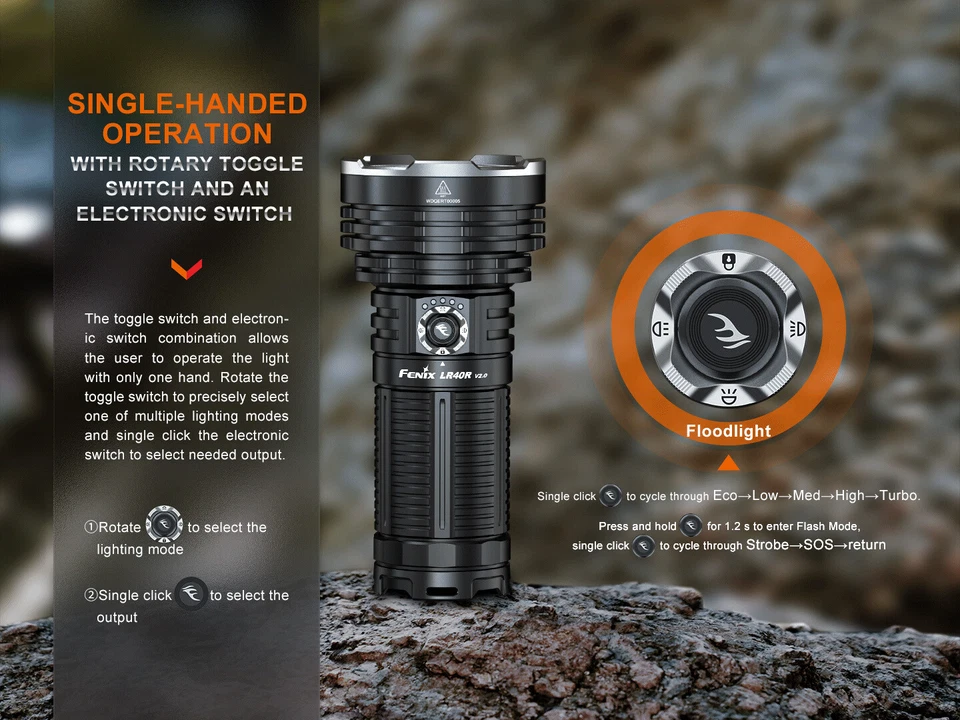 Lanterna recarregável Fenix LR40R V2.0 15.000 lúmens super brilhante - Imagem 4 de 4