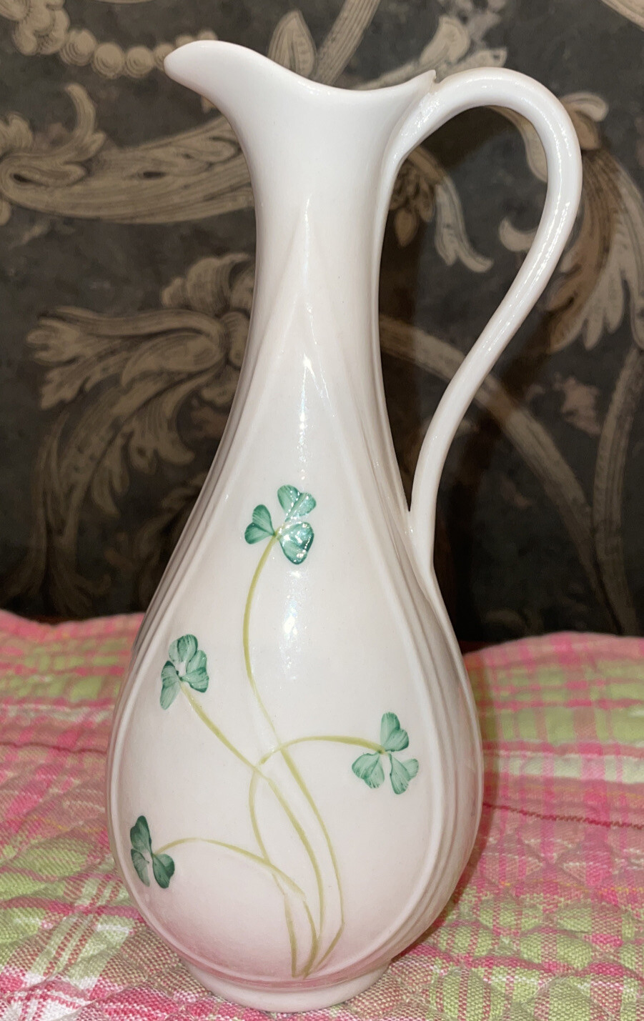 BELLEEK SHAMROCK CLOVER VASE SMALL eBay