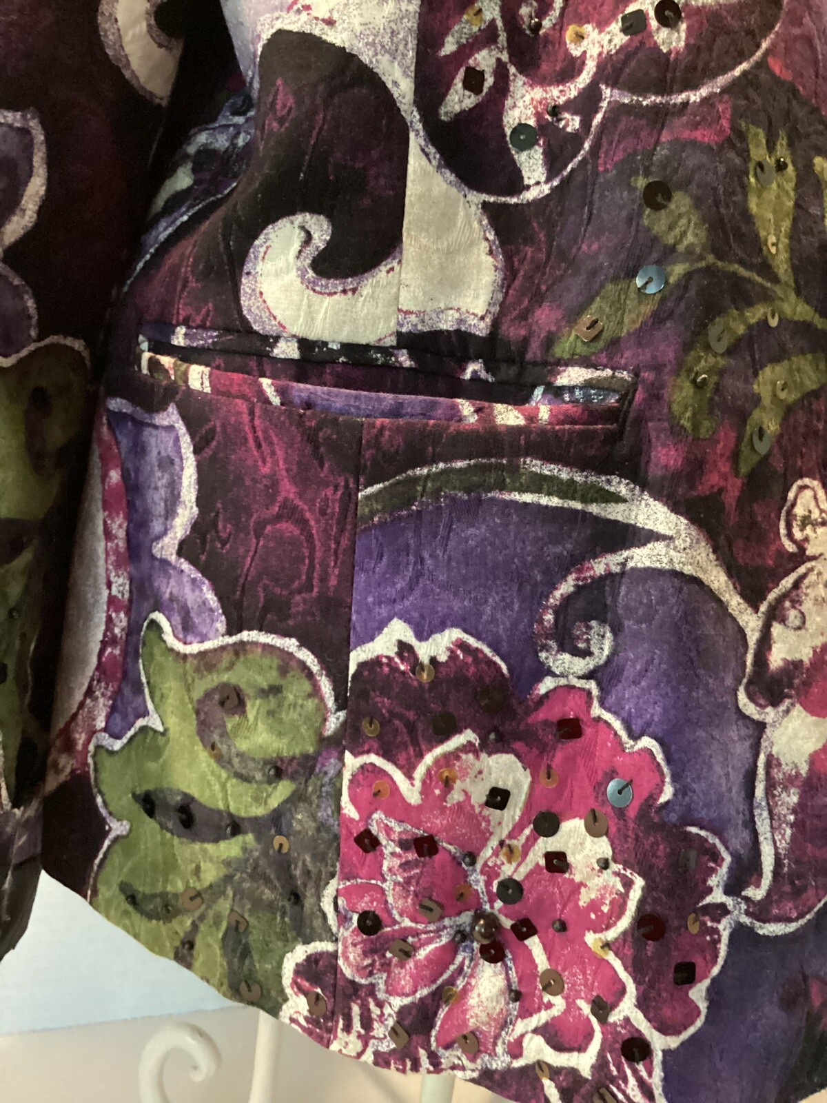 Chicos Print Sequence  Button Fully Lined Jacket … - image 8