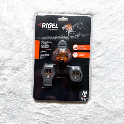 Rigel Dublin Dog Multi Purpose LED Light Orange Dog Collar Backpack Bike Bicycle