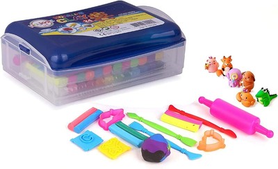 Playkidiz Farbmodellierung Ton für Kinder, Starter Kit zum Selbermachen Bastelset mit 16 Ton