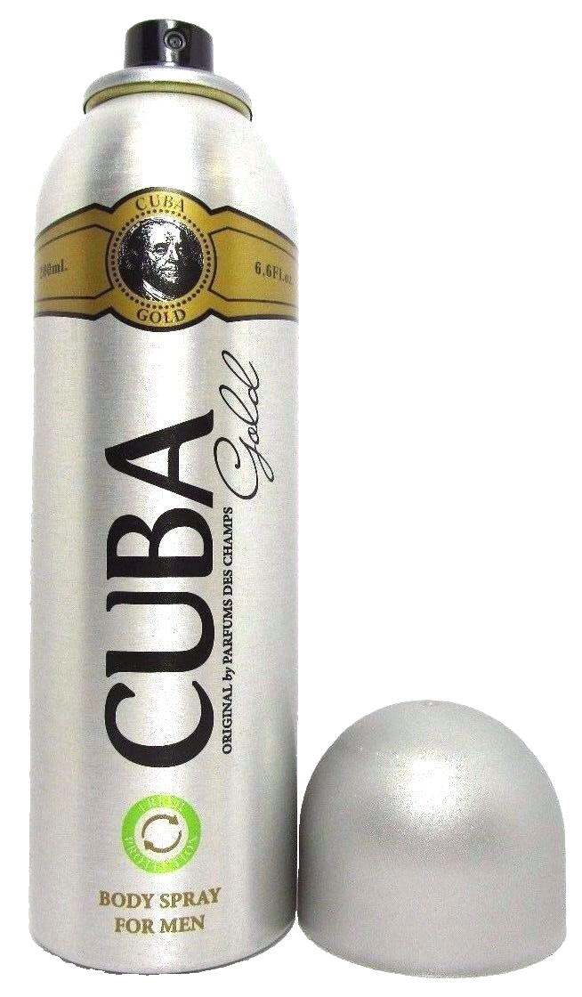 CUBA ORIGINAL GOLD DEODORANT BODY SPRAY 24H FOR MEN Oz 200