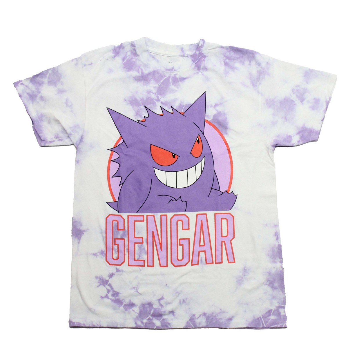 Pokemon New Adult T-Shirt Giant Gengar Image over Name Tie Dye