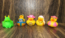 5 Pirates Rubber Ducks Mini Cake Jeep Topper Bath Pool Tub Toy Lot Sailor Dragon