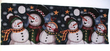 Tapestry Table Runner - 4 Sets of 3 Snowmen - 13" x 70"